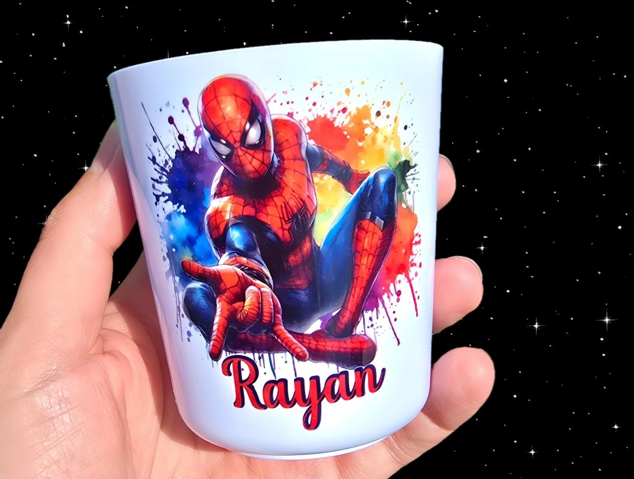 verre gobelet personnalisé spiderman